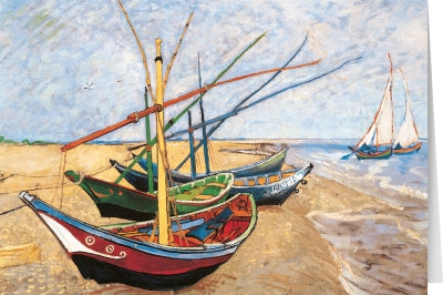 Tushita Card Vincent van Gogh - Fishing Boats on the Beach at Saintes Maries (1888)