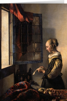 Tushita Card Jan Vermeer - Girl reading a Letter at an Open Window (ca. 1658)