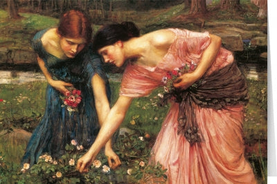 Tushita Card John William Waterhouse - Gather ye rosebuds while ye may (Detail 1909)