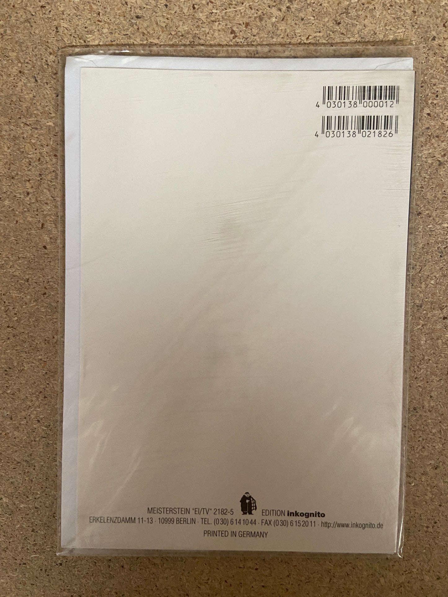 Inkognito Greeting Card 2182