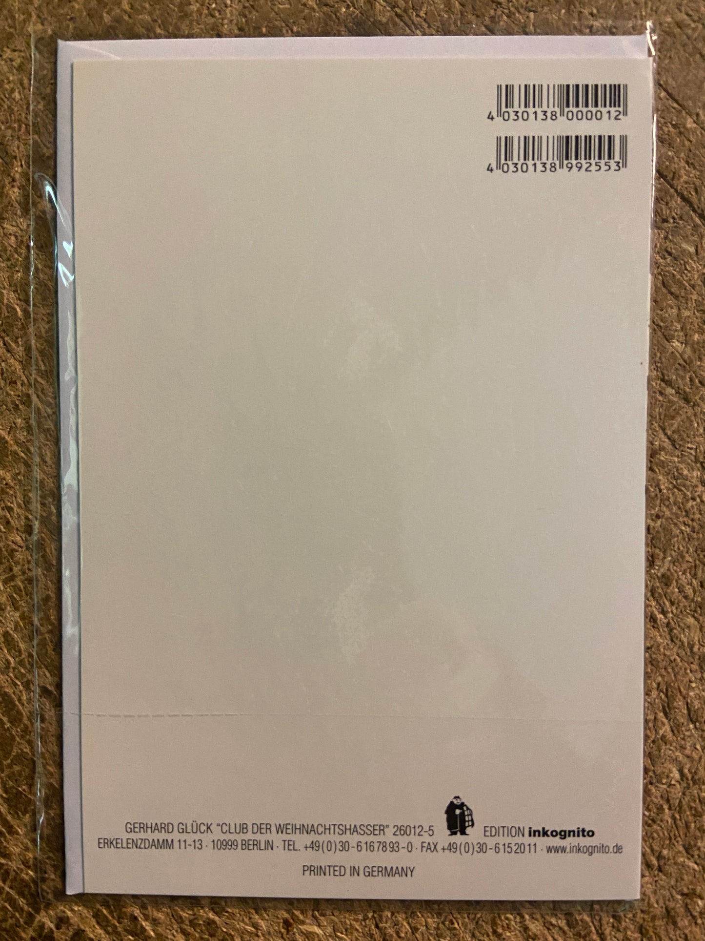 Inkognito Greeting Card 26012