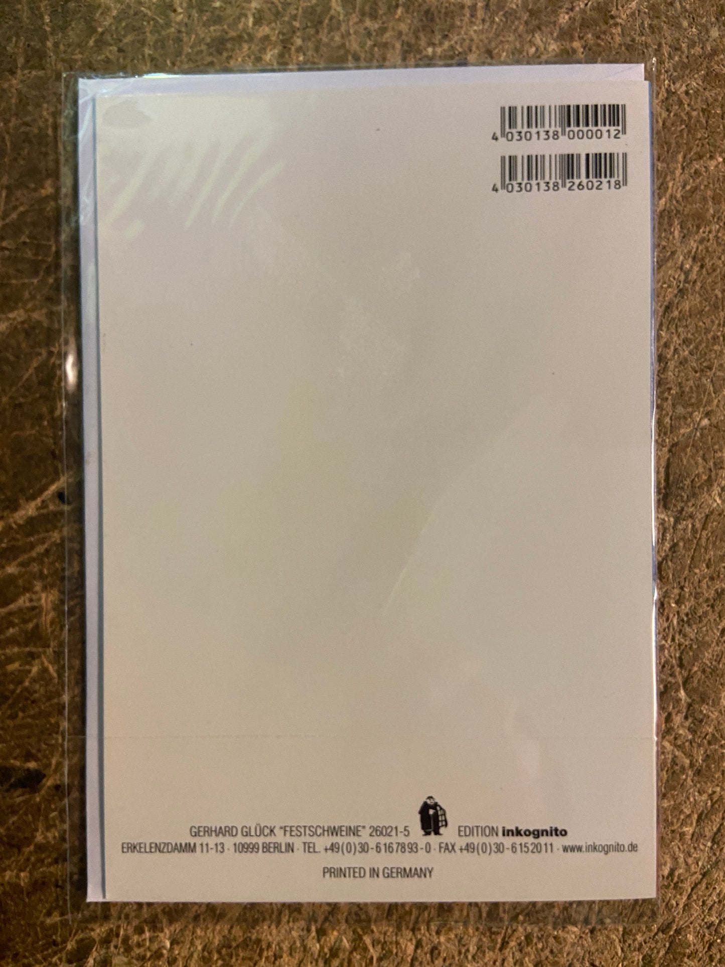 Inkognito Greeting Card 26021