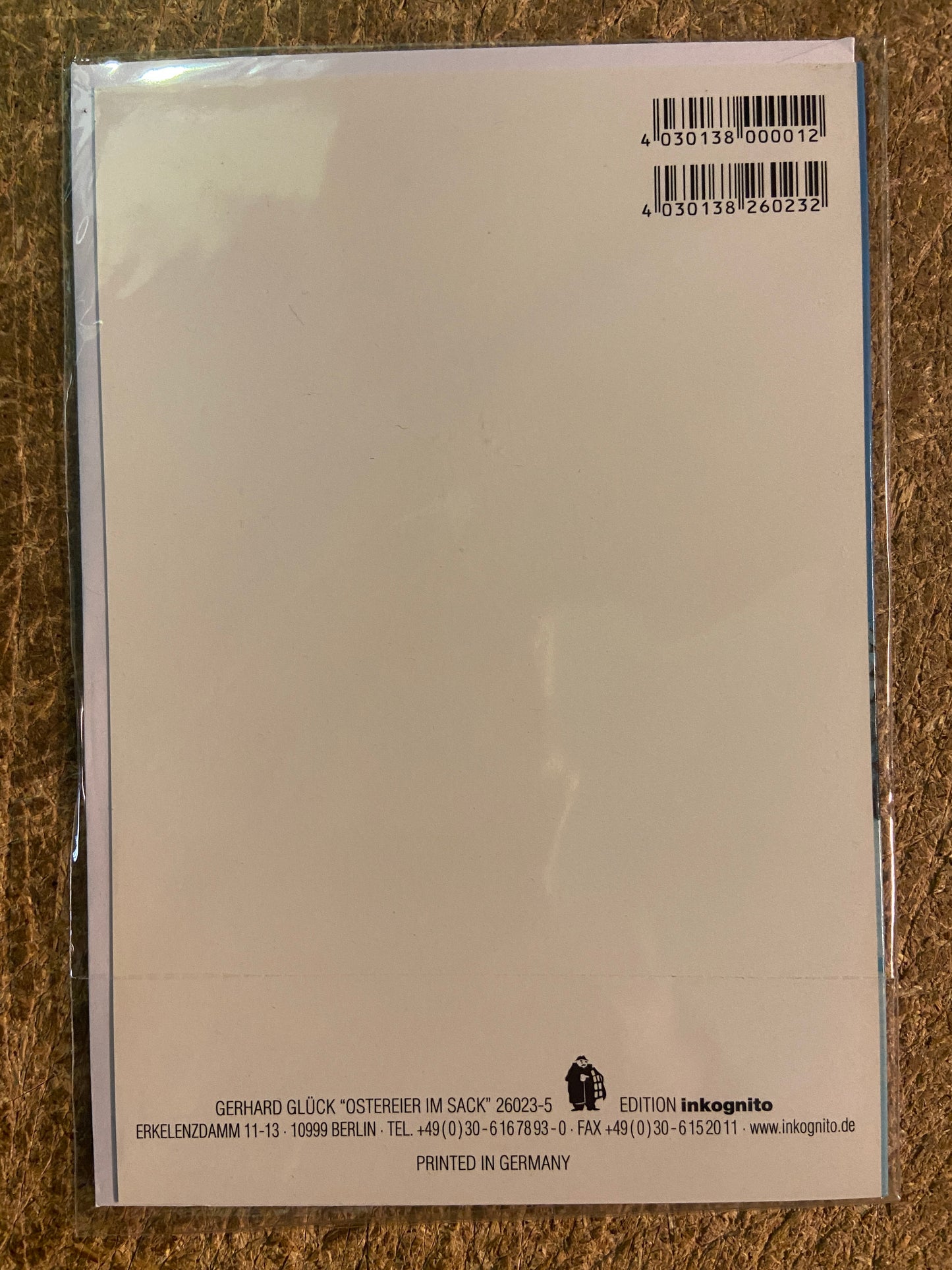 Inkognito Greeting Card 26023