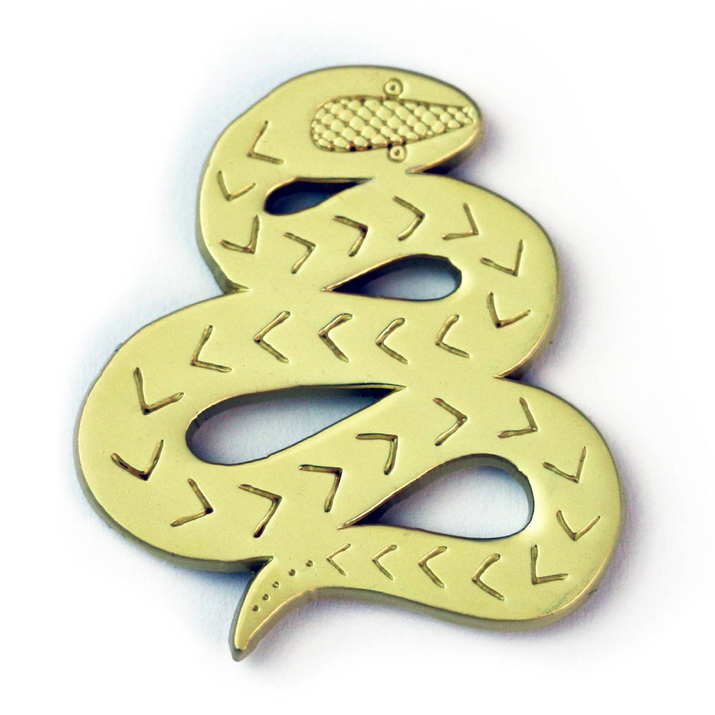 Snake Key Pin Gold Snake Enamel Pin – Incognito UK