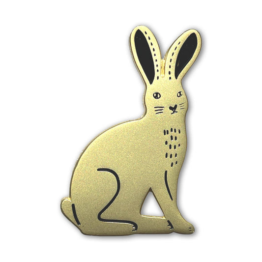 Golden Hare Rabbit Enamel Pin