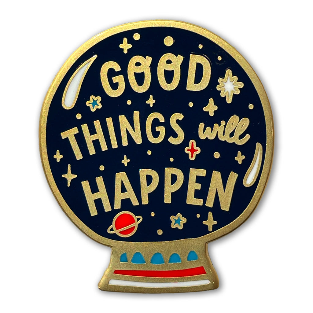 Good Things Will Happen Crystal Ball Enamel Pin