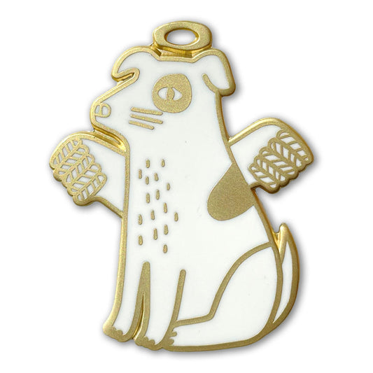 Angel Dog Enamel Pin