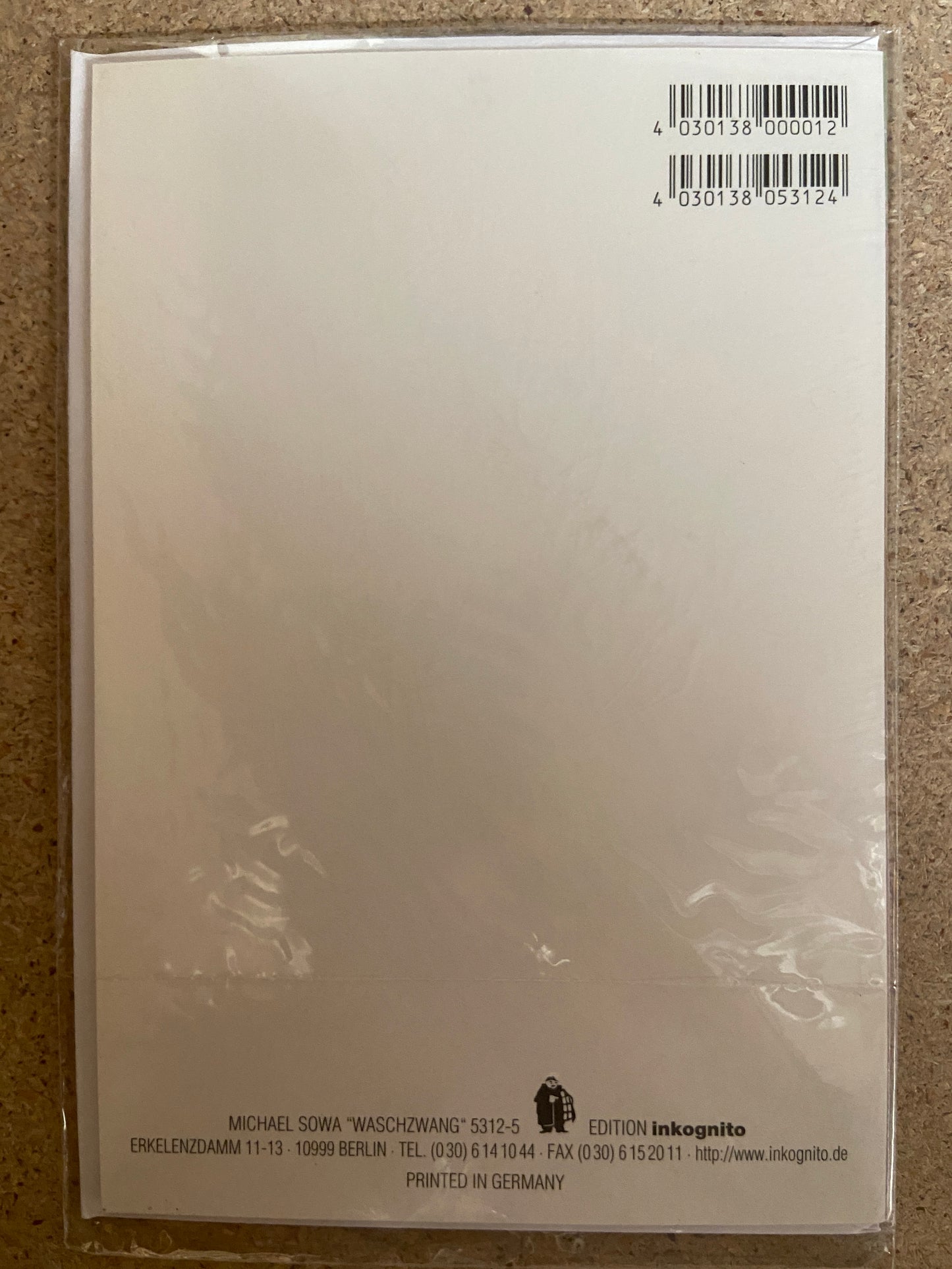 Inkognito Greeting Card 5312