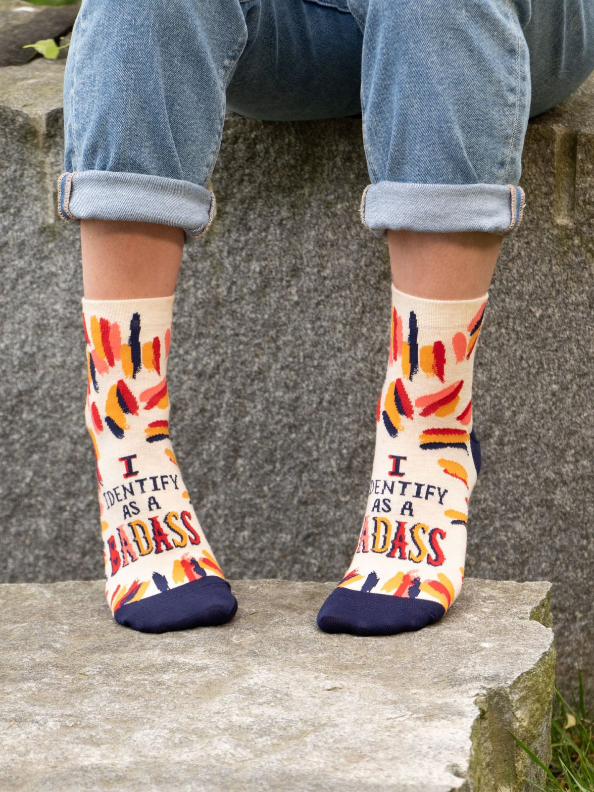 I Identify As A Badass Ankle Socks by Blue Q – image 10