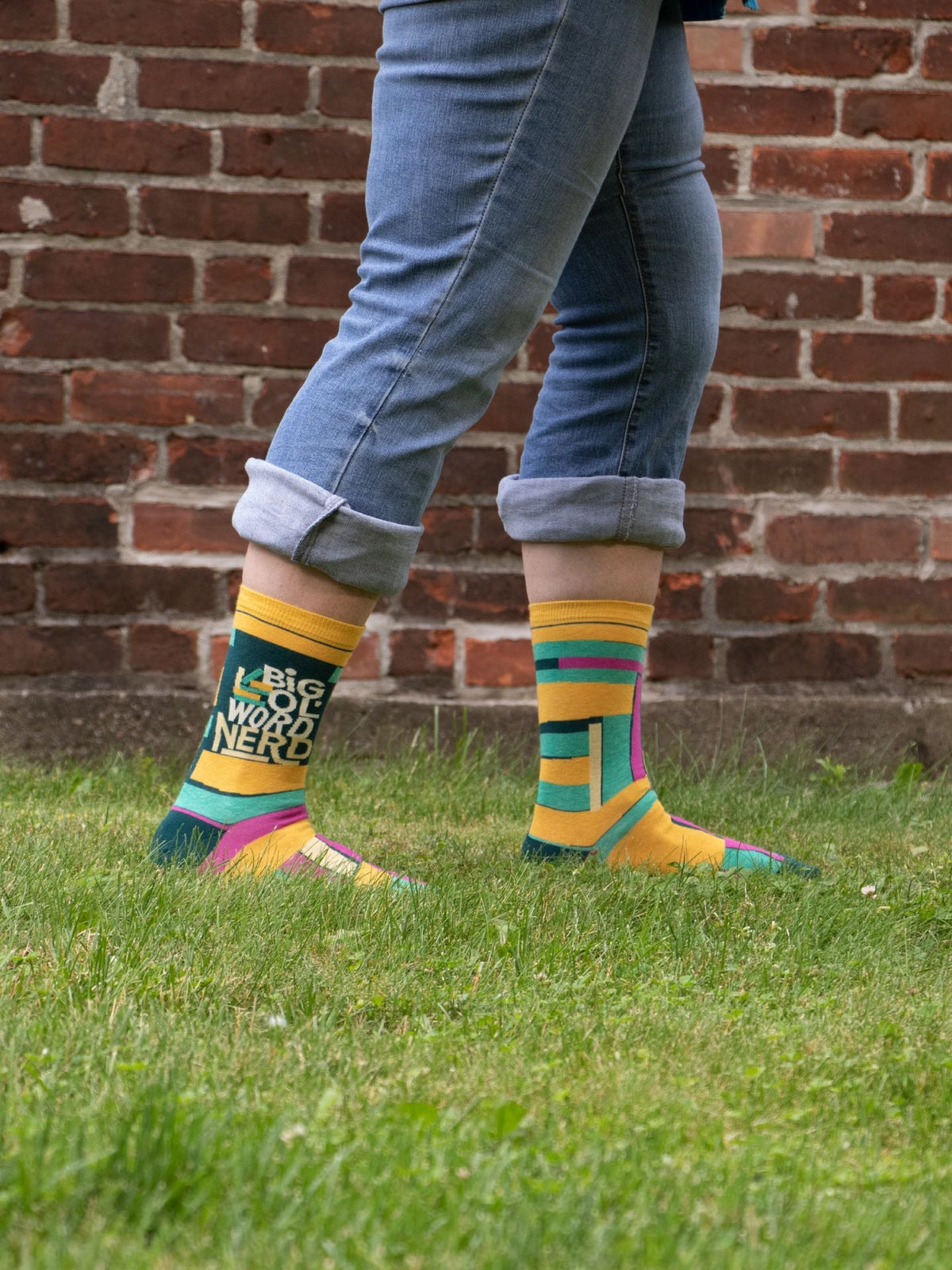 Big 'Ol Word Nerd Crew Socks by Blue Q – image 6