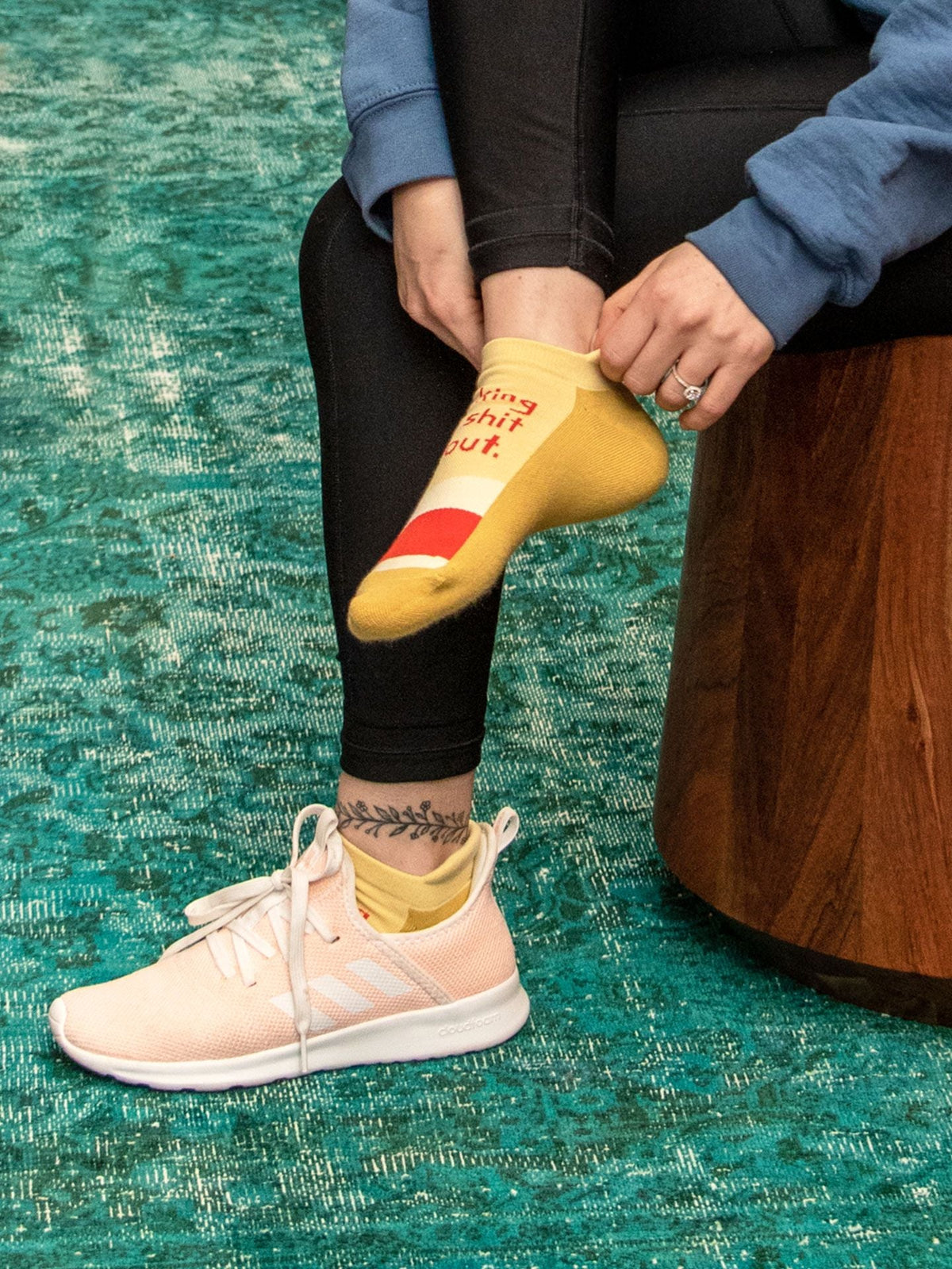 SW306X Work Shit Out Sneaker Socks L/XL - NEW! by Blue Q – image 3