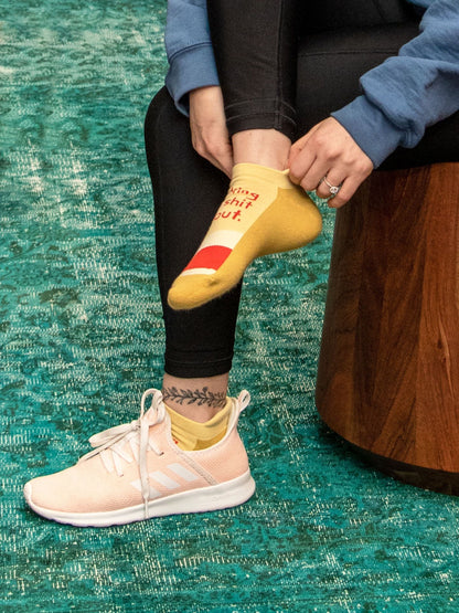 SW306X Work Shit Out Sneaker Socks L/XL - NEW! by Blue Q – image 3
