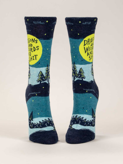 Dragons & Wizards & Shit Crew Socks- new! by Blue Q – image 3