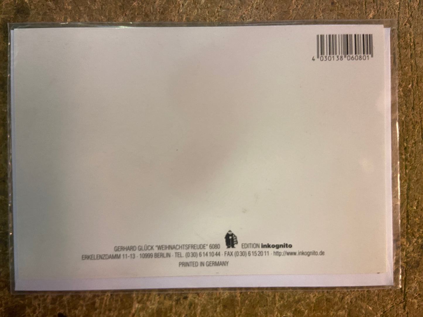 Inkognito Greeting Card 6080