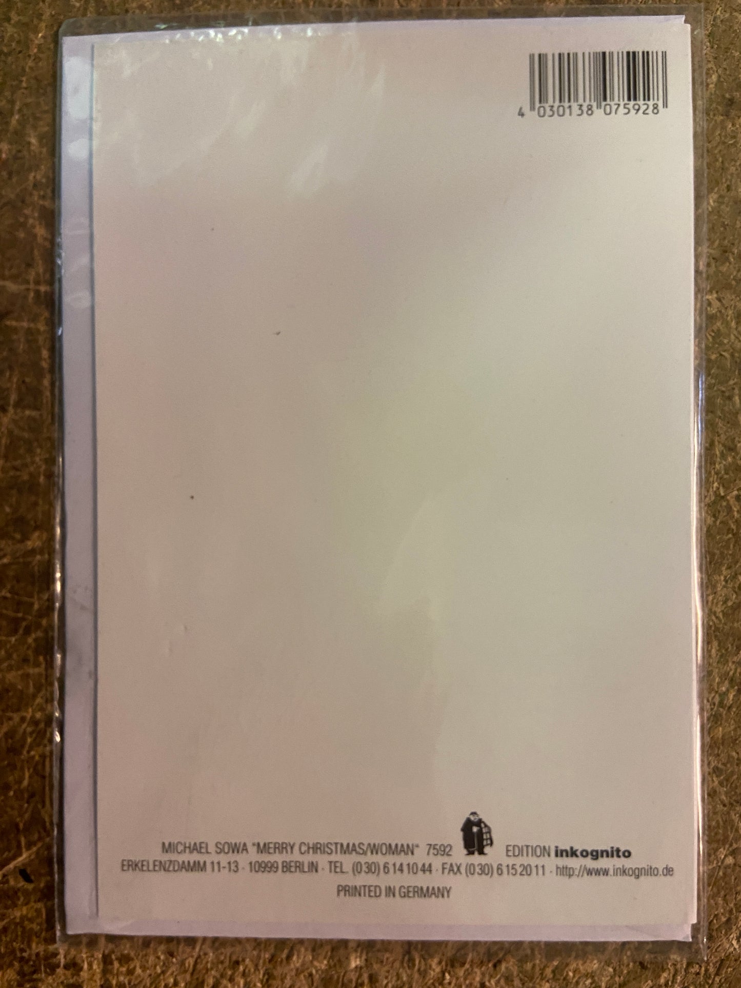 Inkognito Greeting Card 7592