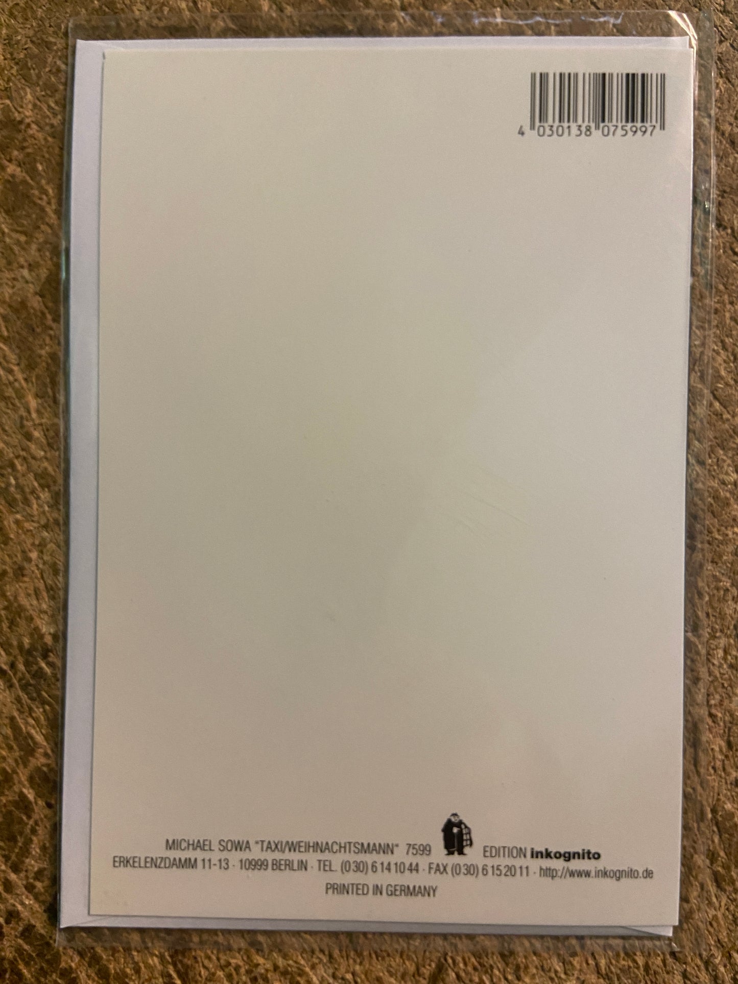 Inkognito Greeting Card 7599