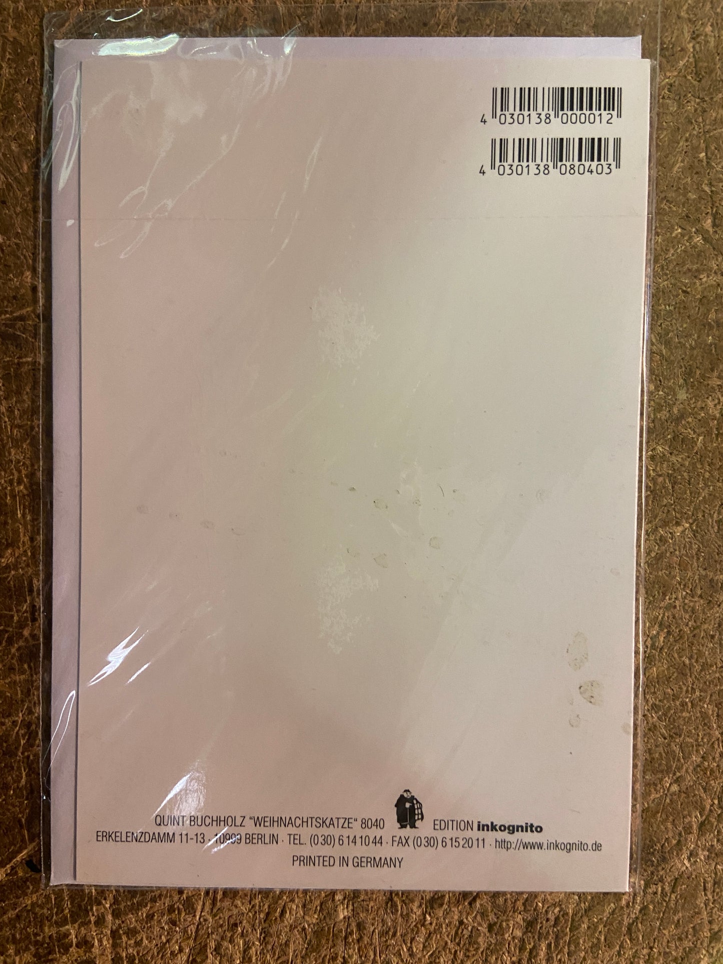 Inkognito Greeting Card 8040