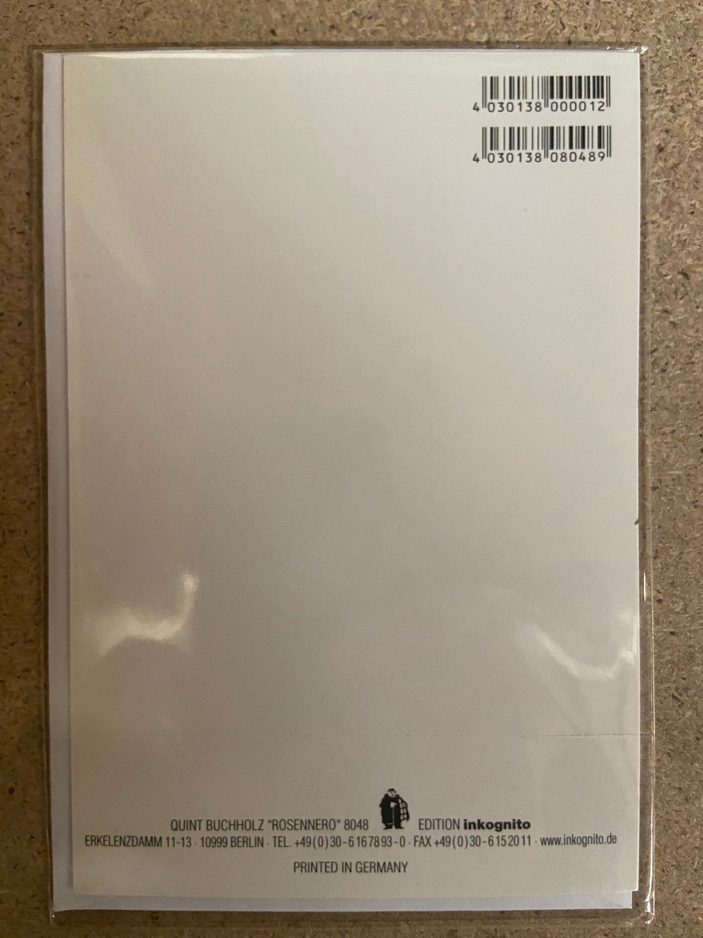 Inkognito Greeting Card 8048