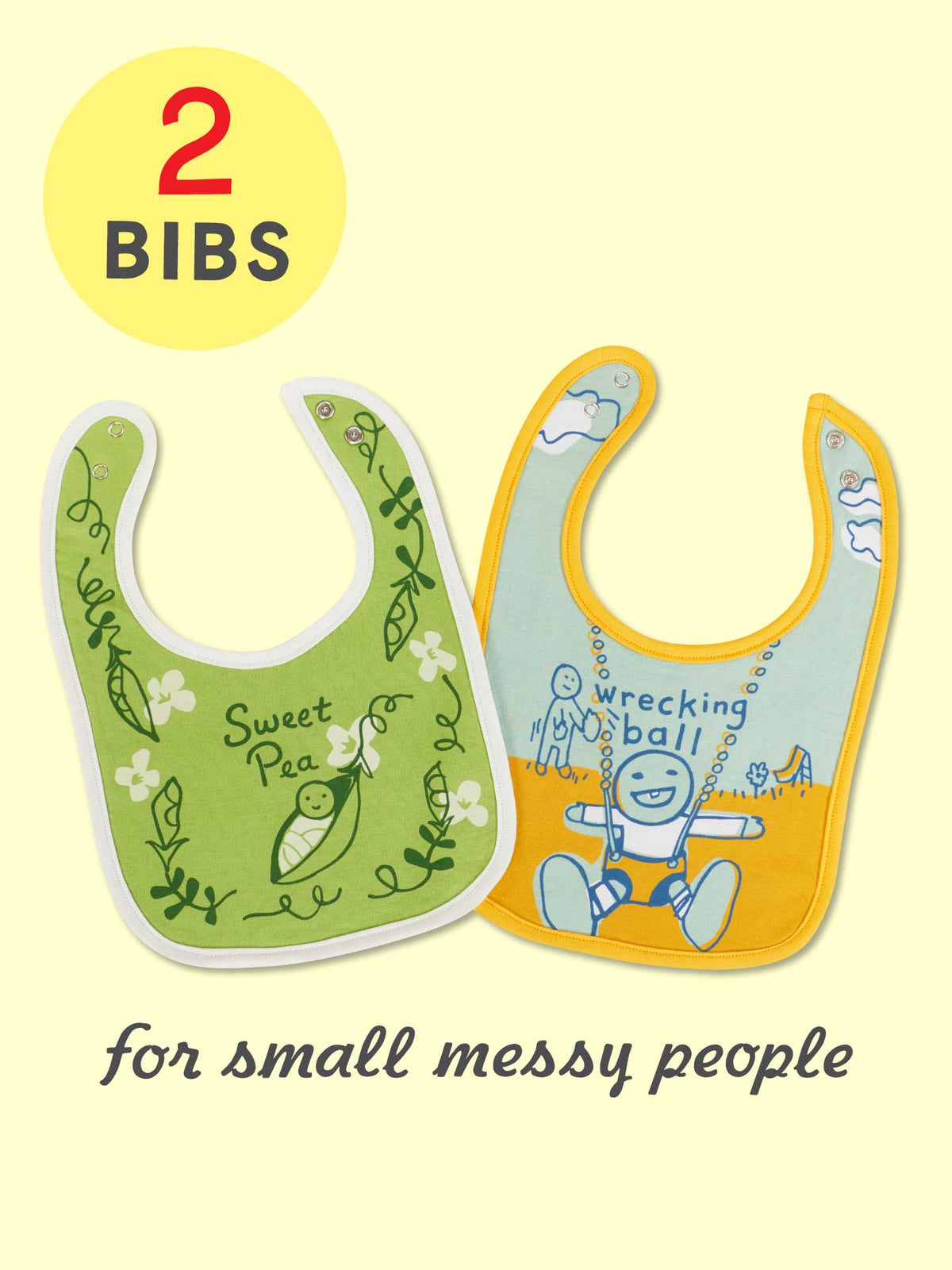 Sweet Pea/ Wreck Ball Baby Bibs by Blue Q – image 3
