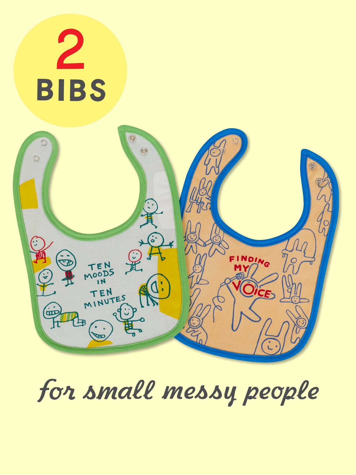 Ten Moods/ My Voice Baby Bibs by Blue Q – image 3