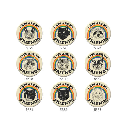 BB5534 Cats Are My Friends 1.25" Button Box