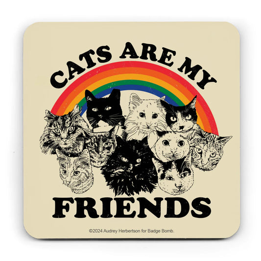 CSTBB31 Cats Are My Friends Coaster
