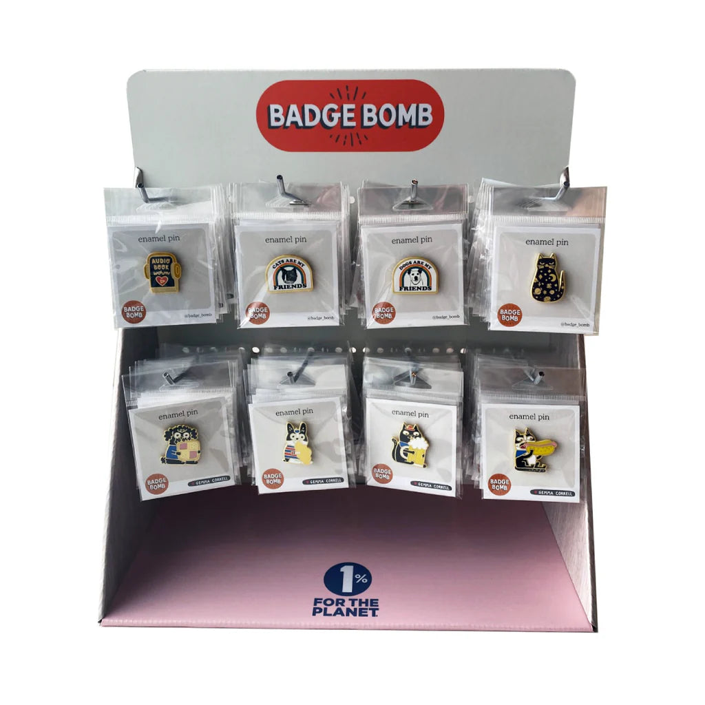 Badge Bomb Hang Hook Counter Display Stickers, Pin Badges, Patches