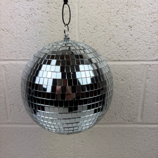 Silver Mirror Disco Ball - 20cm - Medium size