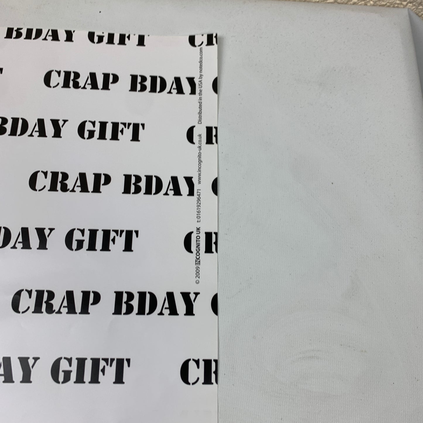 Crap Bday Gift Wrapping Paper (1 sheet)