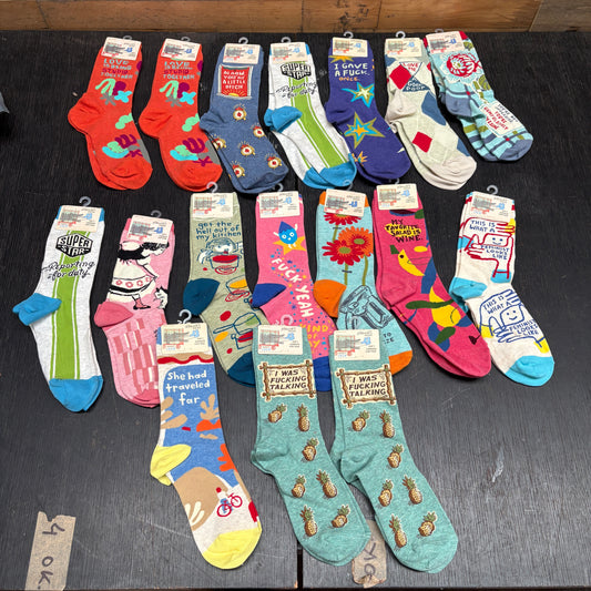 Clearance Bundle 20 -17 pairs of women's crew socks -various designs