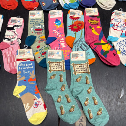 Clearance Bundle 20 -17 pairs of women's crew socks -various designs