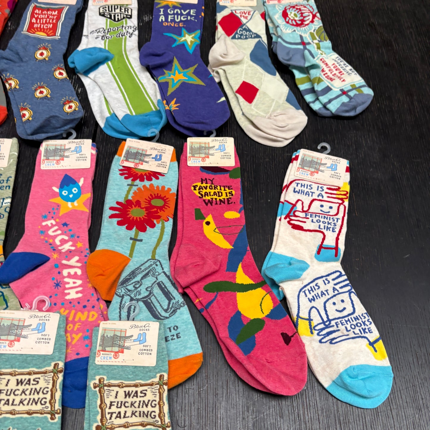 Clearance Bundle 20 -17 pairs of women's crew socks -various designs