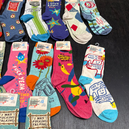 Clearance Bundle 20 -17 pairs of women's crew socks -various designs