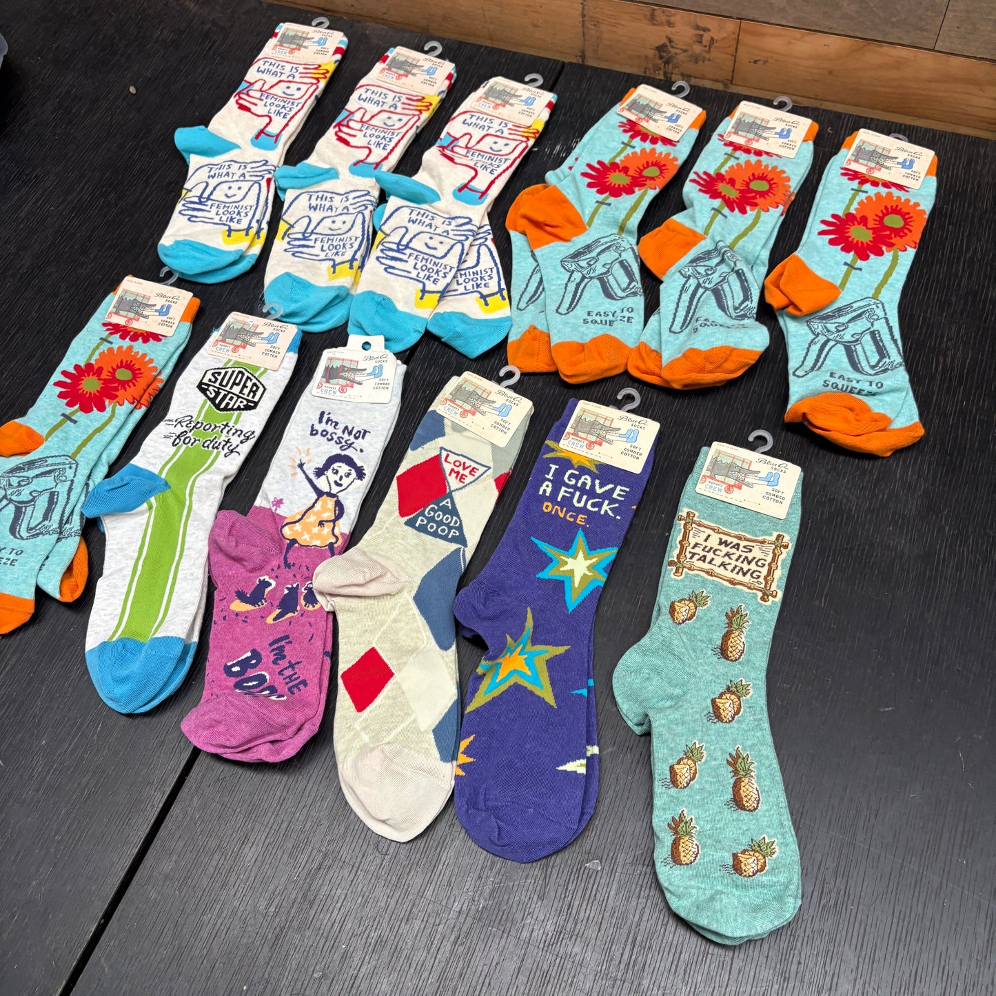 Clearance Bundle 21 -12 pairs of women's crew socks -various designs