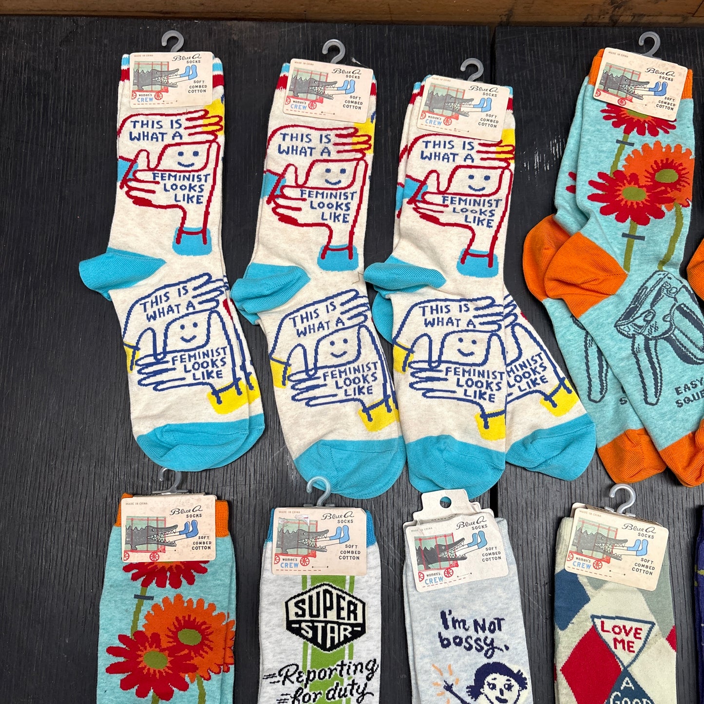 Clearance Bundle 21 -12 pairs of women's crew socks -various designs