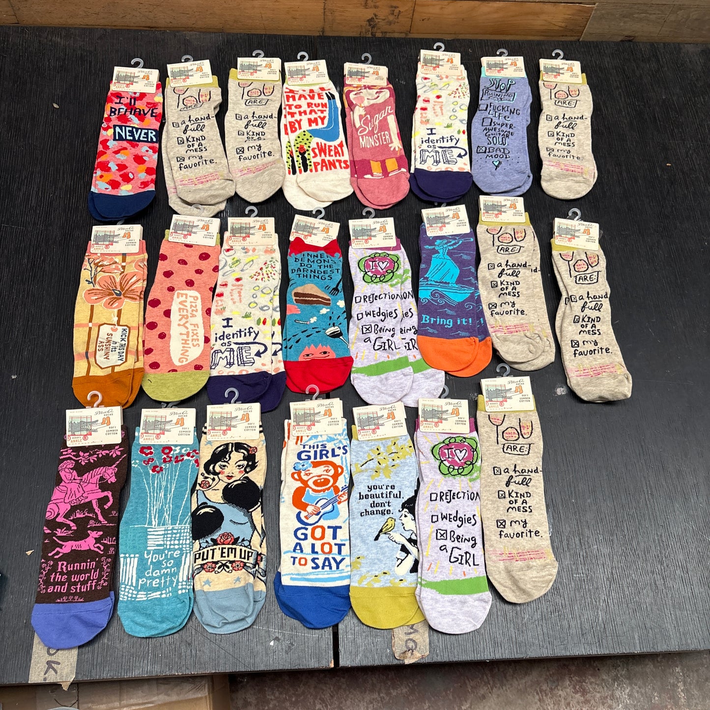 Clearance Bundle 17 - 23 pairs of women's ankle socks - various designs