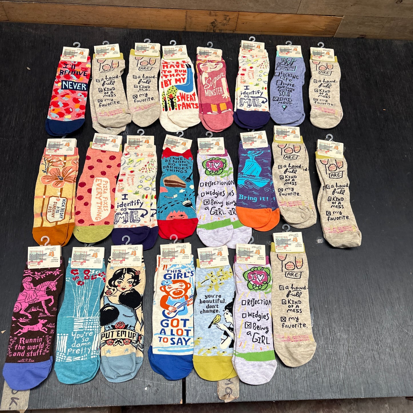 Clearance Bundle 17 - 23 pairs of women's ankle socks - various designs