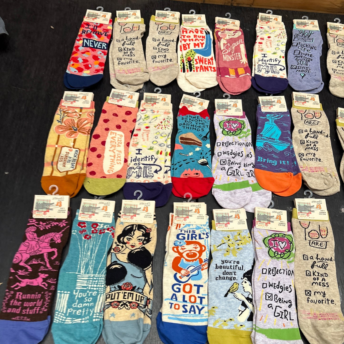 Clearance Bundle 17 - 23 pairs of women's ankle socks - various designs