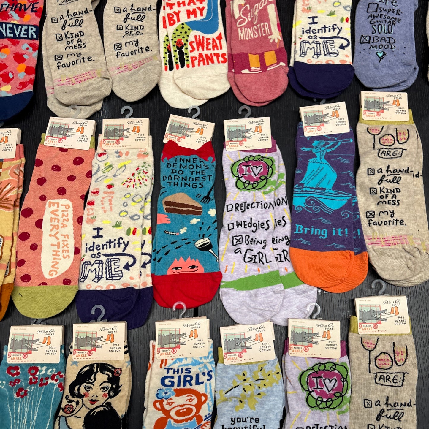 Clearance Bundle 17 - 23 pairs of women's ankle socks - various designs