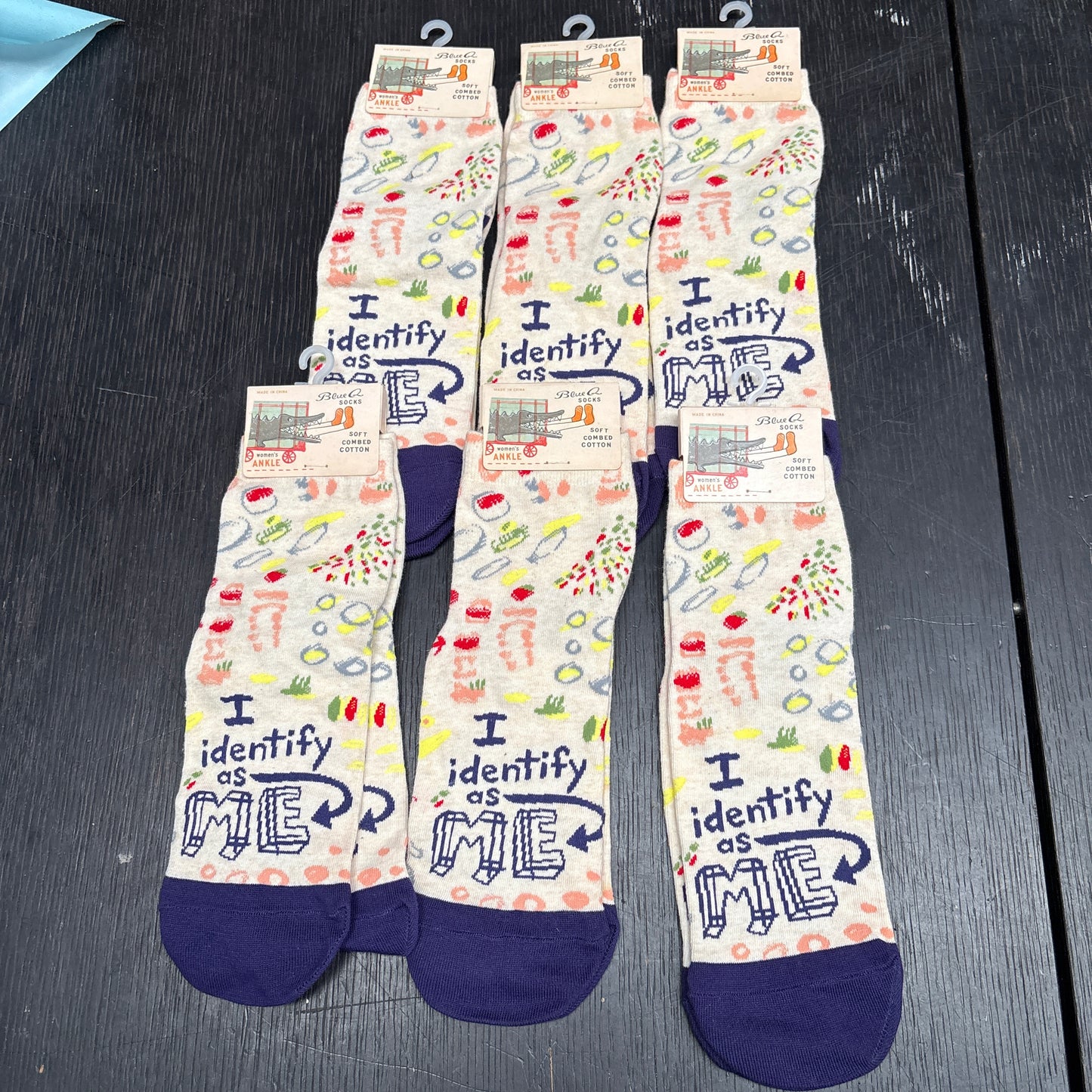 Clearance Bundle 9  - 6 pairs of I Identify as me Ankle Socks
