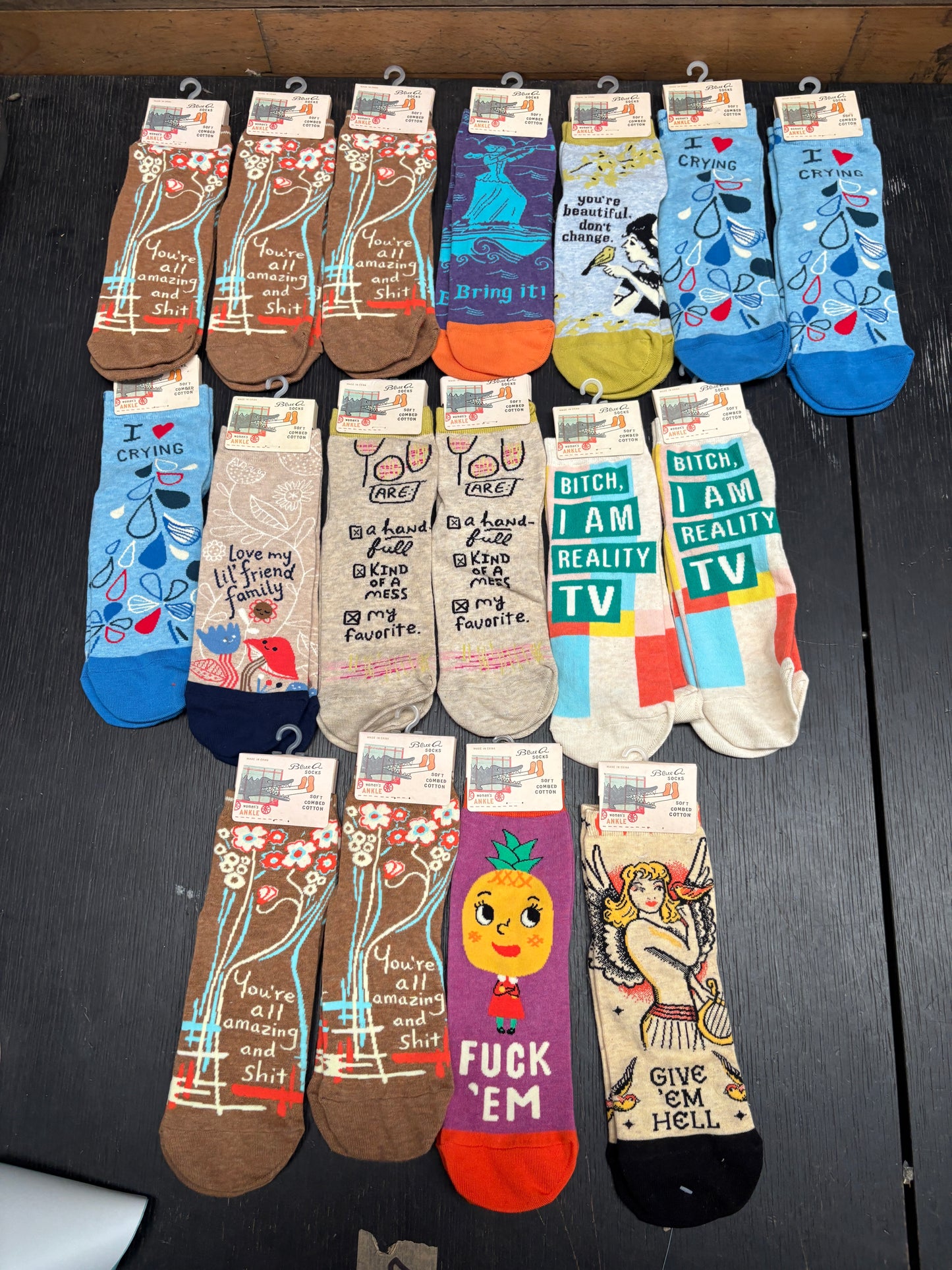 Clearance Bundle 12  - 17 Pairs of ankle socks - various designs