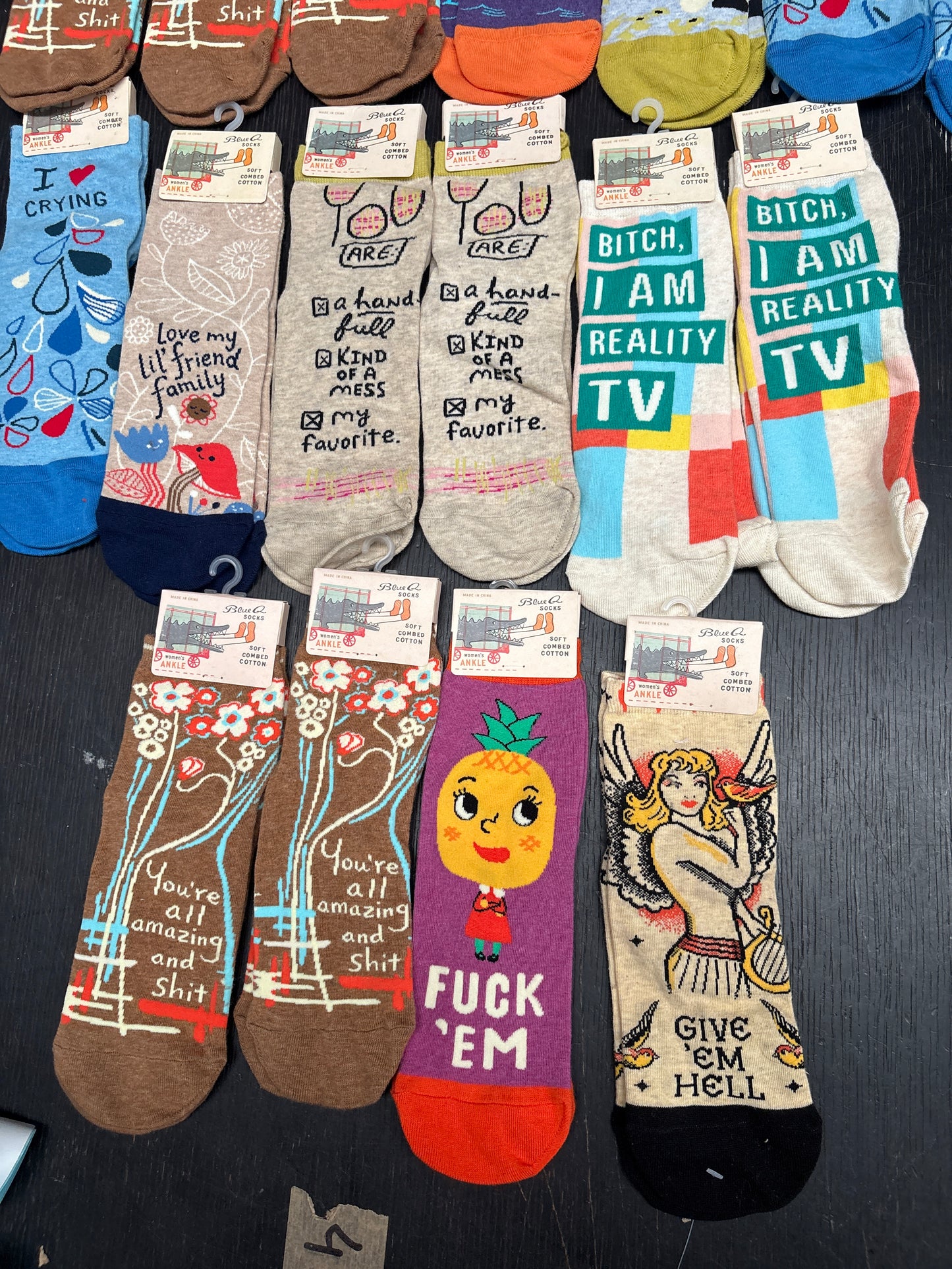 Clearance Bundle 12  - 17 Pairs of ankle socks - various designs