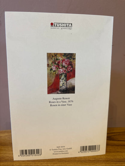 Tushita Card Auguste Renoir Roses in a Vase, 1876