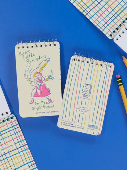 PP105 Sweet Little Reminders For My Stupid Husband 3x5 Spiral Notebook