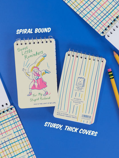 Sweet Little Reminders For My Stupid Husband 3x5 Spiral Notebook by Blue Q – image 6