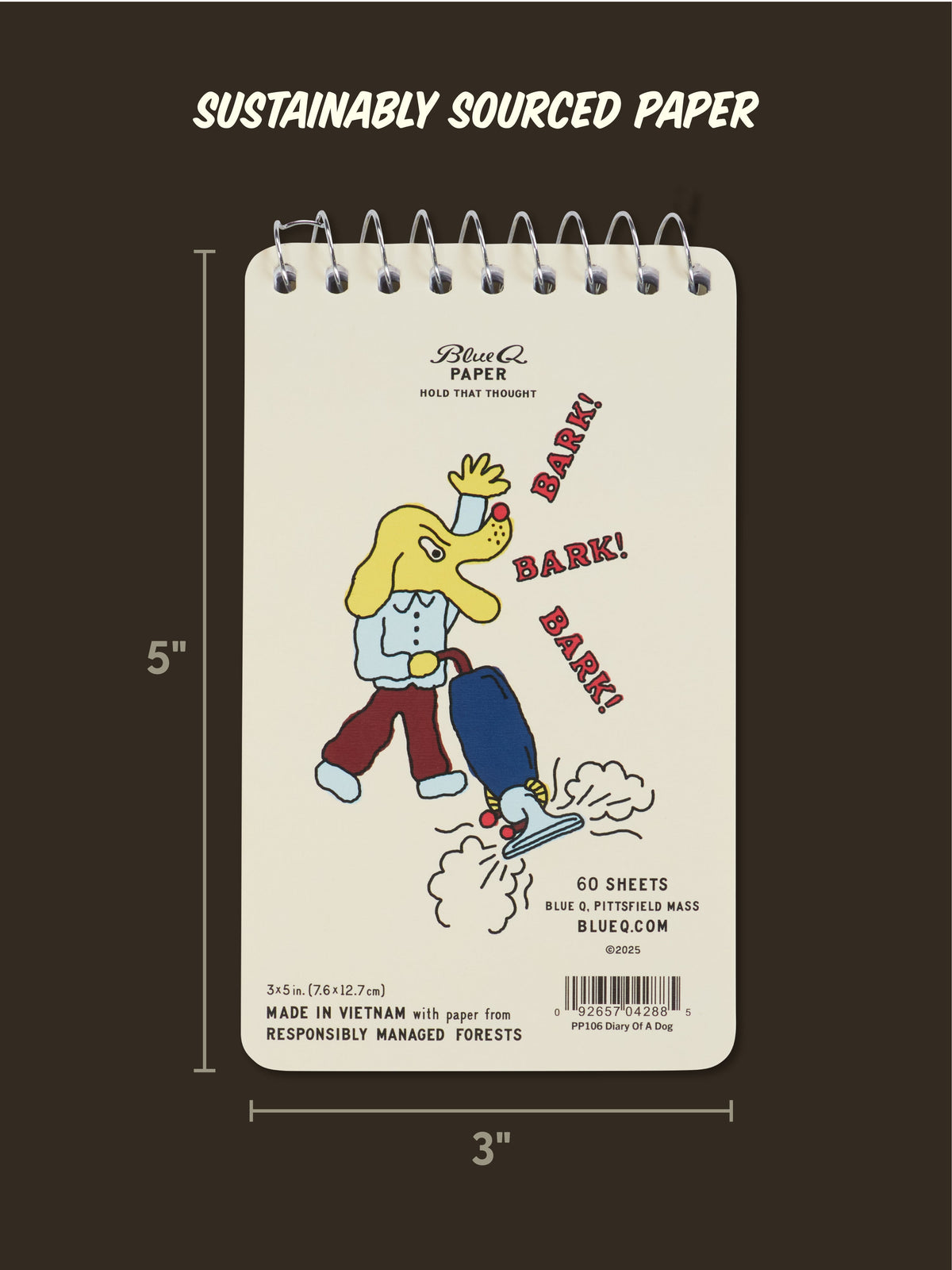 Diary Of A dog. Licked Some Faces, Sniffed A Bush, Barked At A Vacuum 3x5 Spiral Notebook by Blue Q – image 4
