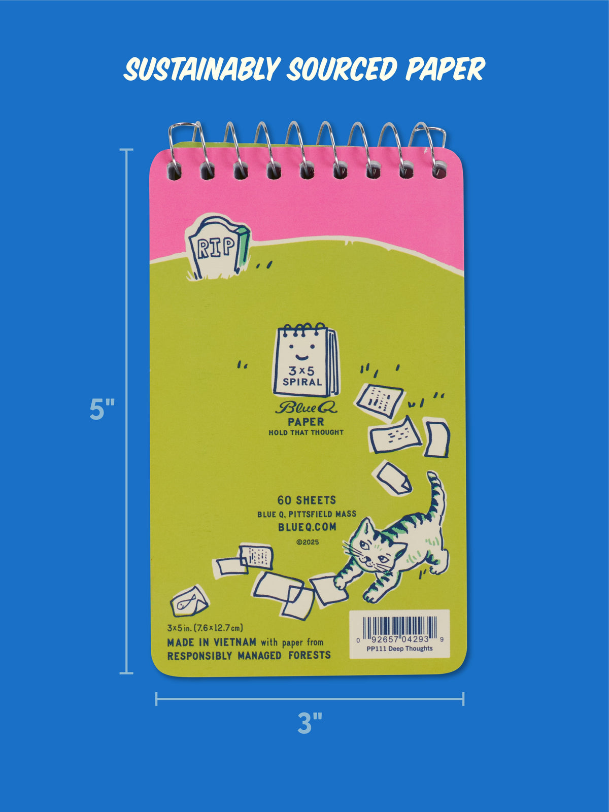 Deep Thoughts For My Cat To Inherit When I Die 3x5 Spiral Notebook by Blue Q – image 5