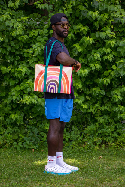 QA672 Rainbow Shoulder Tote