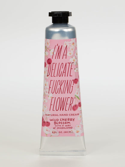 QQ286 I'm A Delicate Fucking Flower Natural Hand Cream- Wild Cherry Blossom with a hint of Sandalwood