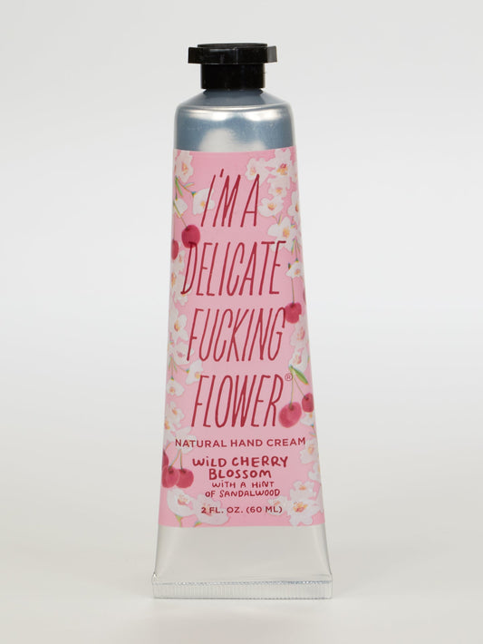 QQ286 I'm A Delicate Fucking Flower Natural Hand Cream- Wild Cherry Blossom with a hint of Sandalwood